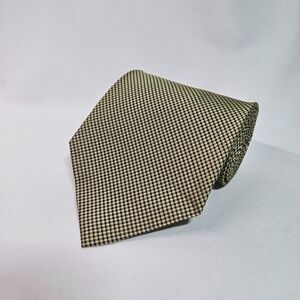 Valerio Garati 100% Silk Hand Made Tie Men Geometric Gold 4"x 57.5"‎